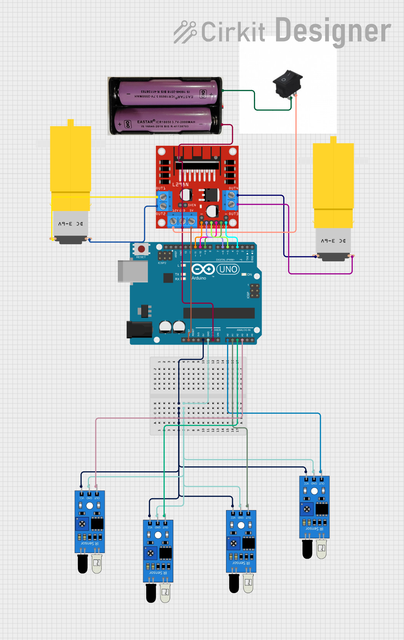 Image of project : A project utilizing linea de 8 sensores infrarojos in a practical application