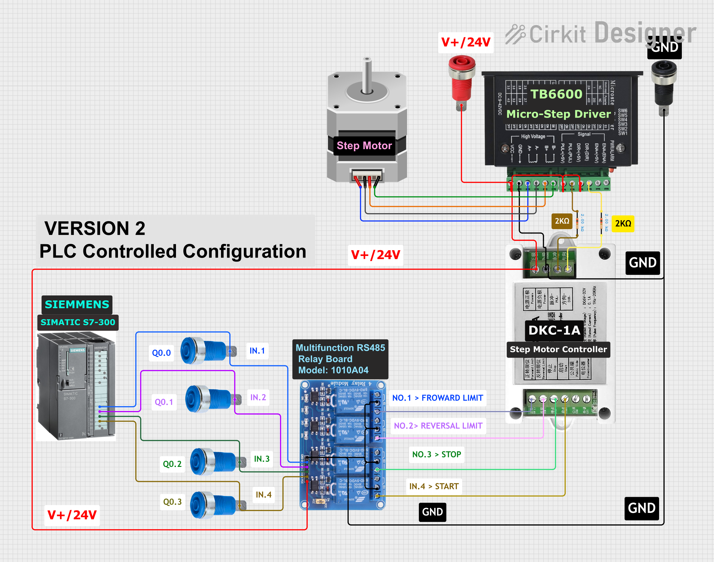 Image of Copy of PLC-Based Step Motor Speed and Direction Control System: A project utilizing Terminal Block KTB1 20A 6P in a practical application